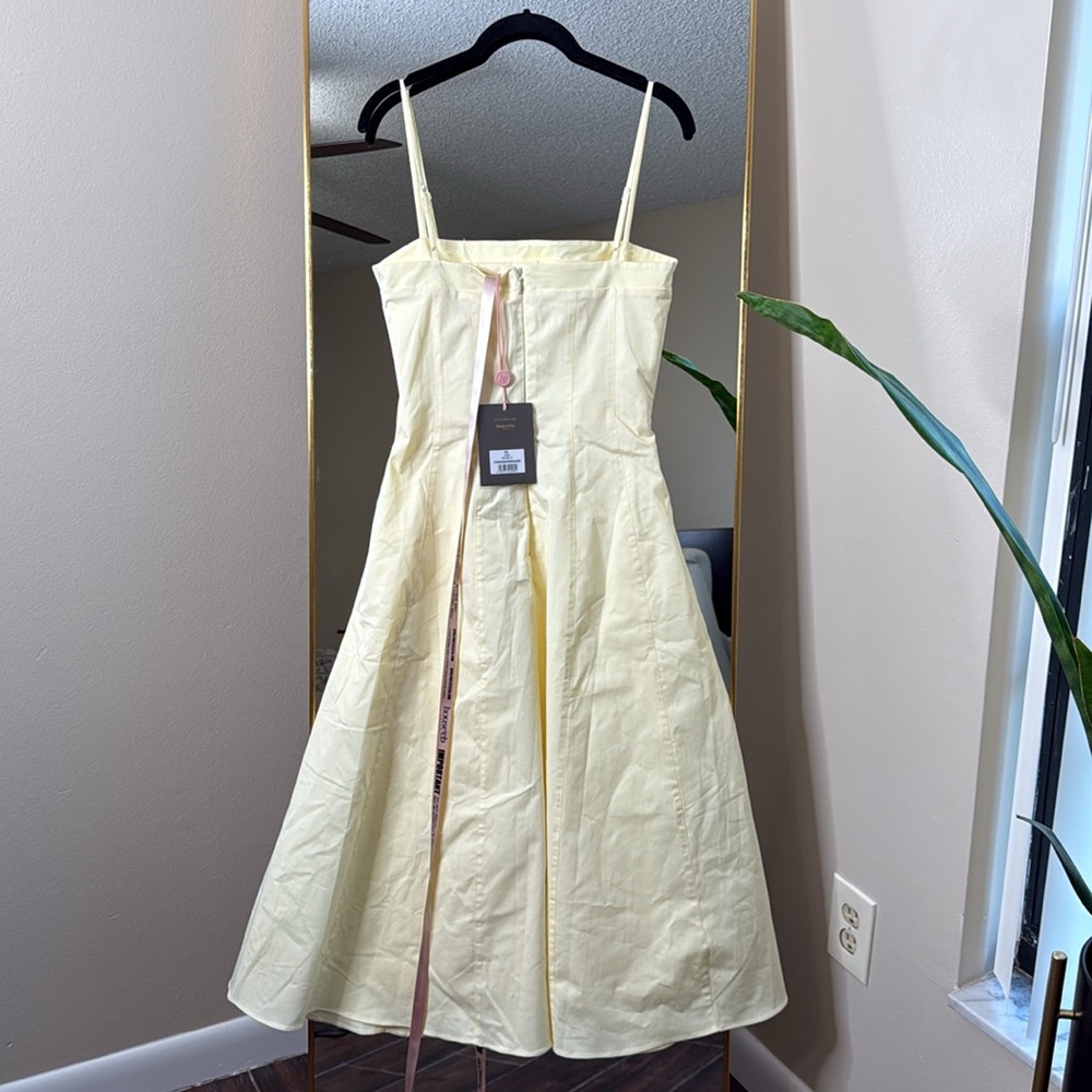 House of CB 'Dolly' Lemon Stretch Cotton A-Line Midi Sundress NWOT - Picture 7 of 8